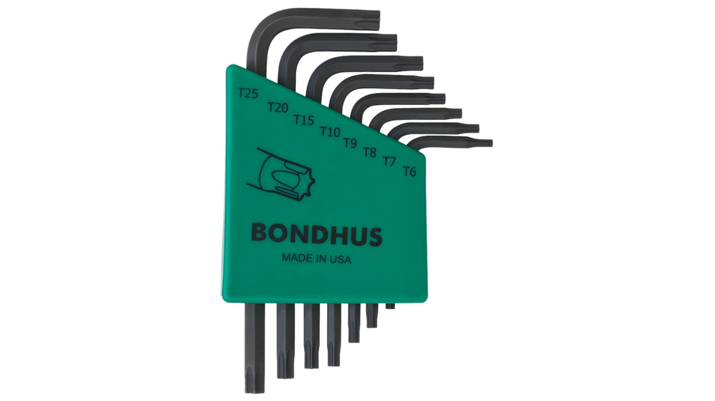 Bondhus TORX®-Steckschlüssel L-Form lang Stahl 8-teilig, T6 → T25