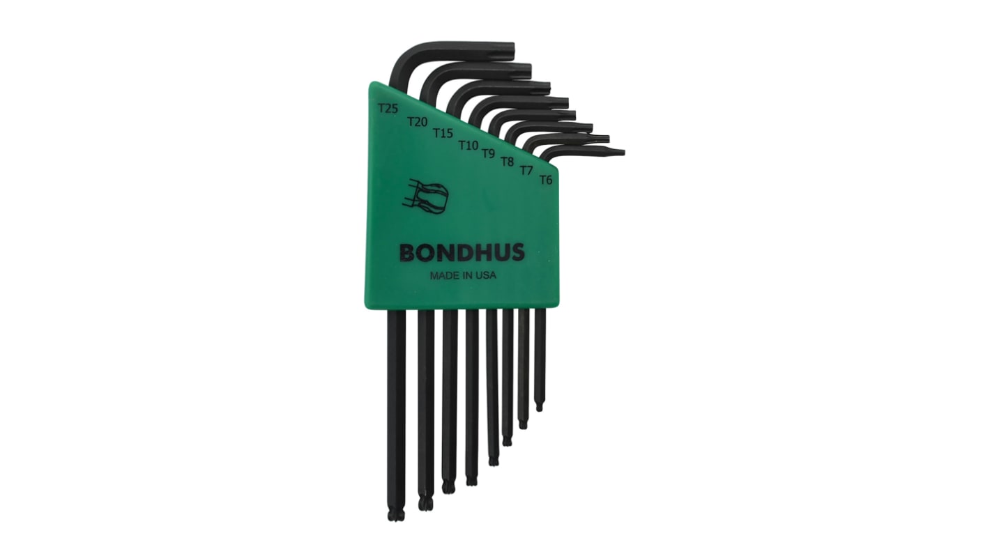 Bondhus 8-Piece Torx Key Set, L Shape, Long Arm