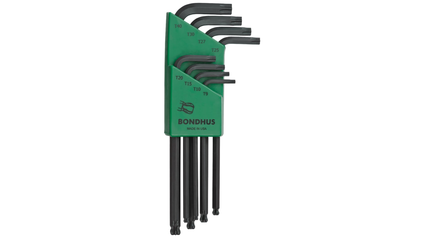 Bondhus TORX®-Schlüsselsatz L-Form lang Stahl 8-teilig, T8 → T20