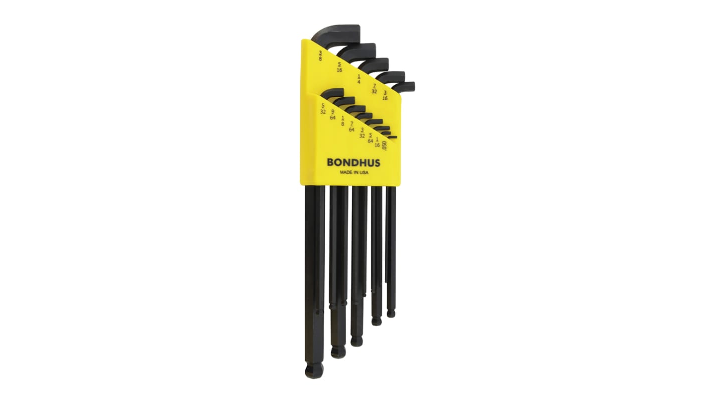 Bondhus 13 piece L Shape Imperial Hex Key Set, 0.05 → 7/32"