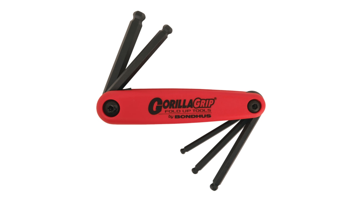 BF5M Bondhus 5 piece Folding Metric Hex Key Set, 5 → 10mm RS