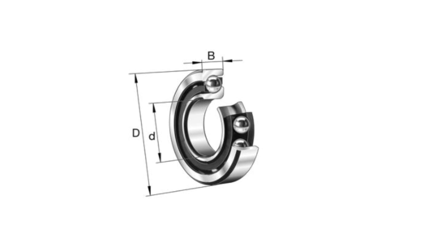 Roulement à billes Roulement à billes à contact oblique à une rangée FAG, ø int. 55mm, ø ext. 72mm, larg. 9mm