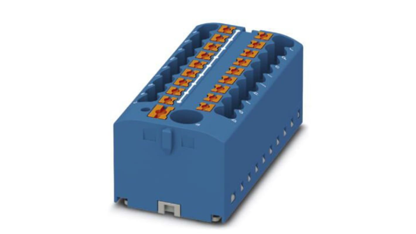 Phoenix Contact Distribution Block, 19 Way, 0.14 → 2.5 (Flexible) mm², 0.14 → 4 (Solid) mm², 57A, 450 V,