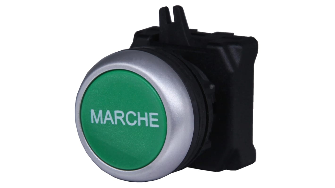 RS PRO Green Spring Return Push Button Head, 22mm Cutout, IP65