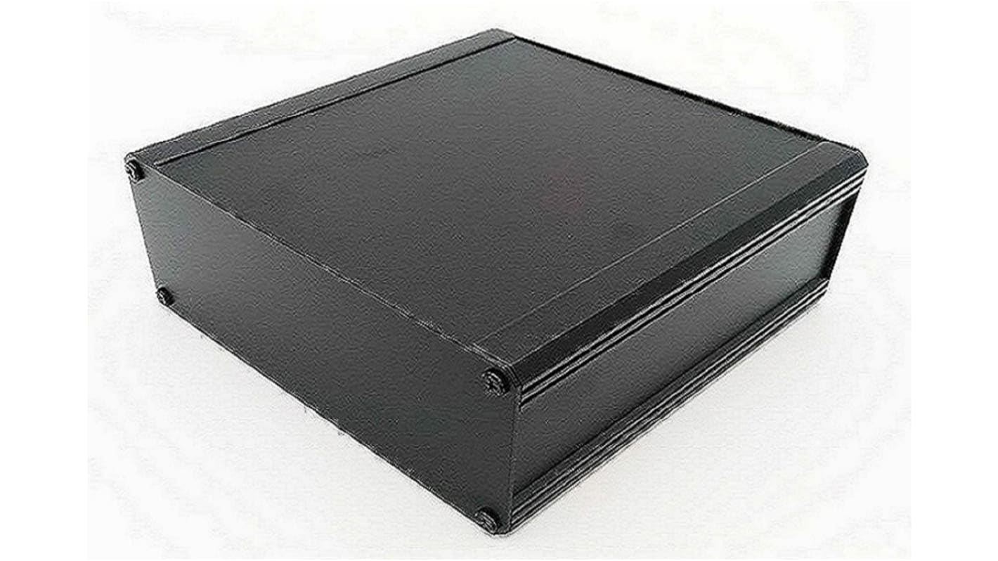 RS PRO Black Extruded Aluminium Heat Sink Case, IP40, Black Lid, 400 x 100 x 175mm