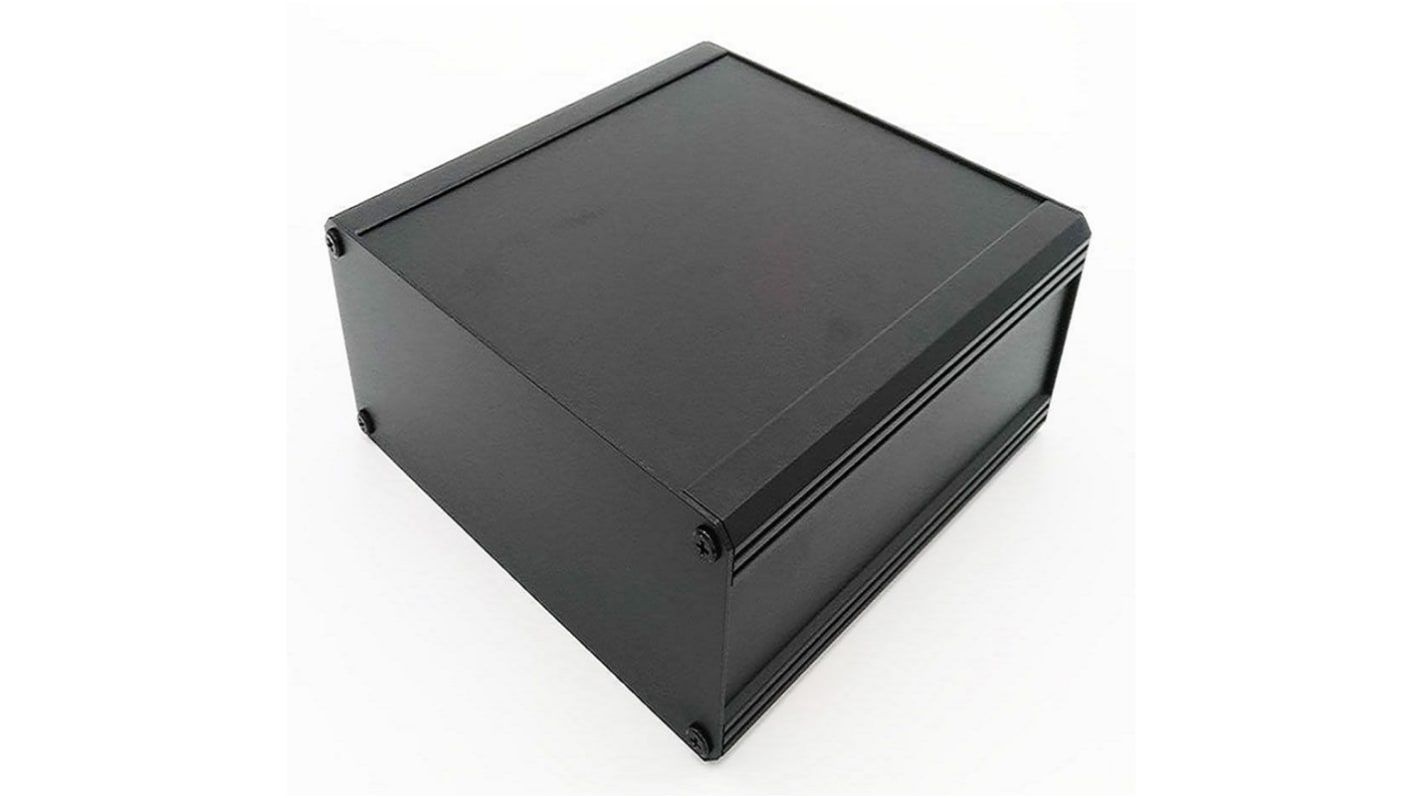 RS PRO Black Extruded Aluminium Heat Sink Case, IP40, Black Lid, 300 x 300 x 264mm