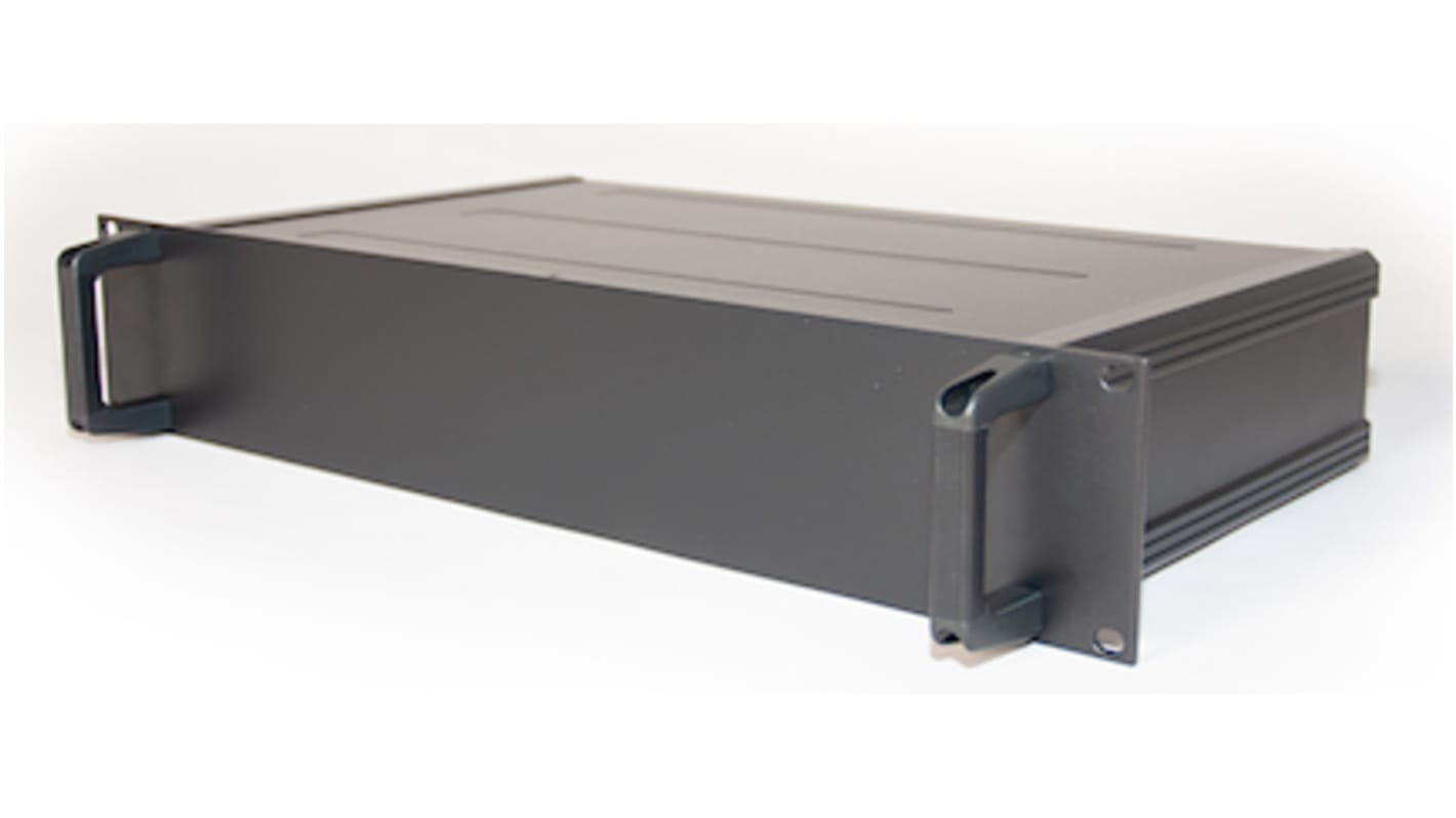 Caja de montaje en rack de 19" 2U RS PRO, de Aluminio, Aluminio Extruido, 245 x 425 x 84mm