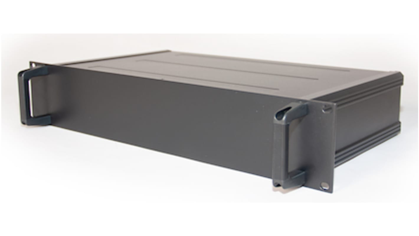 Caja de montaje en rack de 19" 2U RS PRO, de Aluminio, Aluminio Extruido, 335 x 425 x 84mm