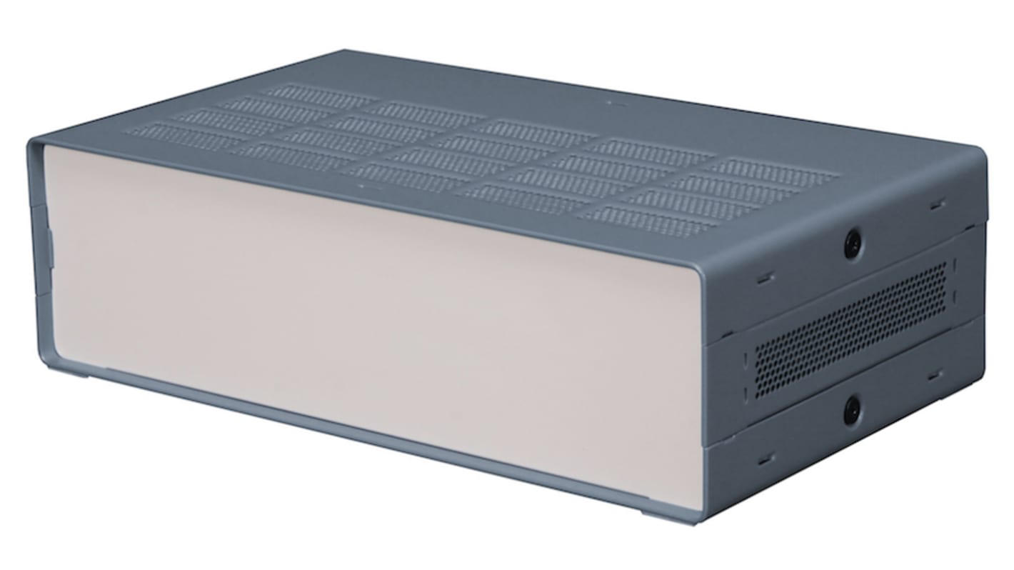 RS PRO Grey Extruded Aluminium Enclosure, IP30, Grey Lid, 178 x 305 x 87mm