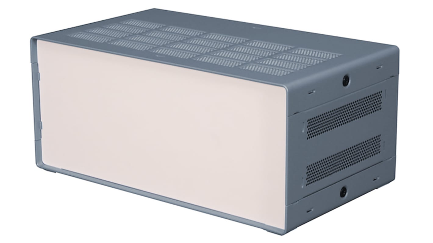 RS PRO Grey Extruded Aluminium Enclosure, IP30, Grey Lid, 178 x 305 x 131mm