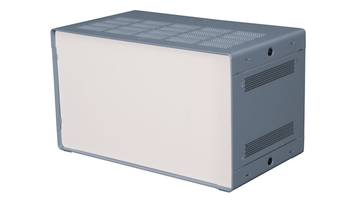 RS PRO Grey Extruded Aluminium Enclosure, IP30, Grey Lid, 279 x 305 x 175mm