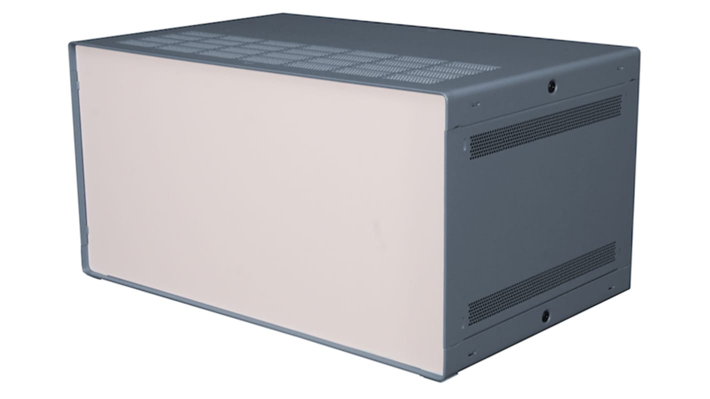 RS PRO Grey Extruded Aluminium Enclosure, IP30, Grey Lid, 279 x 432 x 175mm