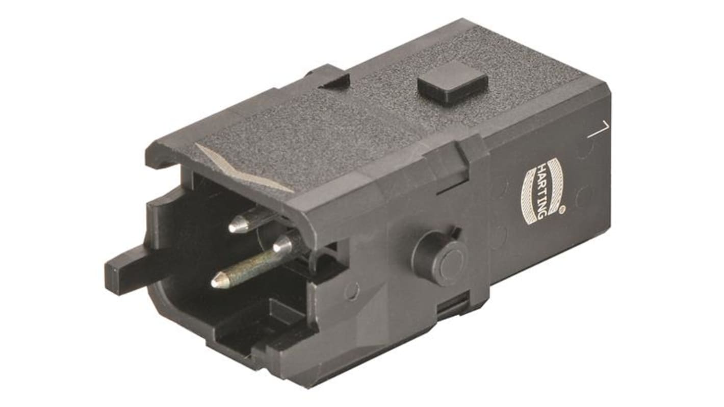 HARTING Han 1A Industrie-Steckverbinder Kontakteinsatz, 2-polig 10A Stecker, Schrauben