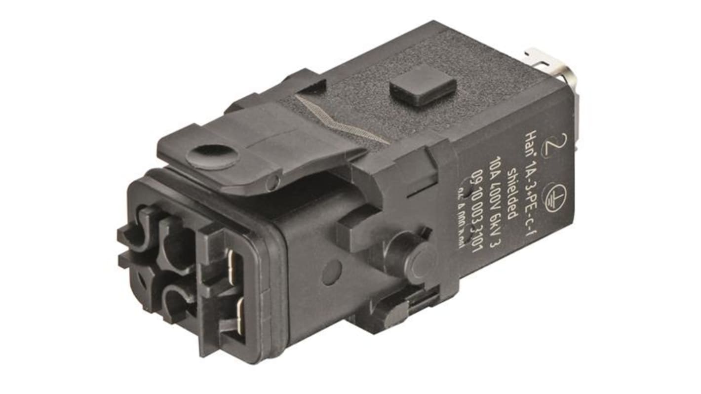 HARTING Han 1A Industrie-Steckverbinder Kontakteinsatz, 3-polig 10A Buchse, Crimp