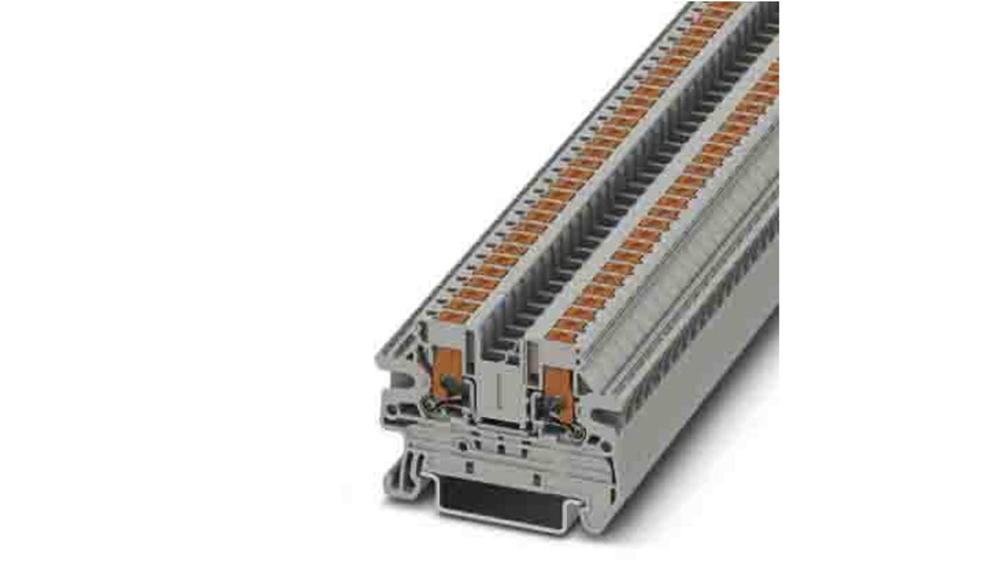 Phoenix Contact PTV Series Grey Feed Through Terminal Block, 0.14 → 2.5mm², Single-Level, Push In Termination,
