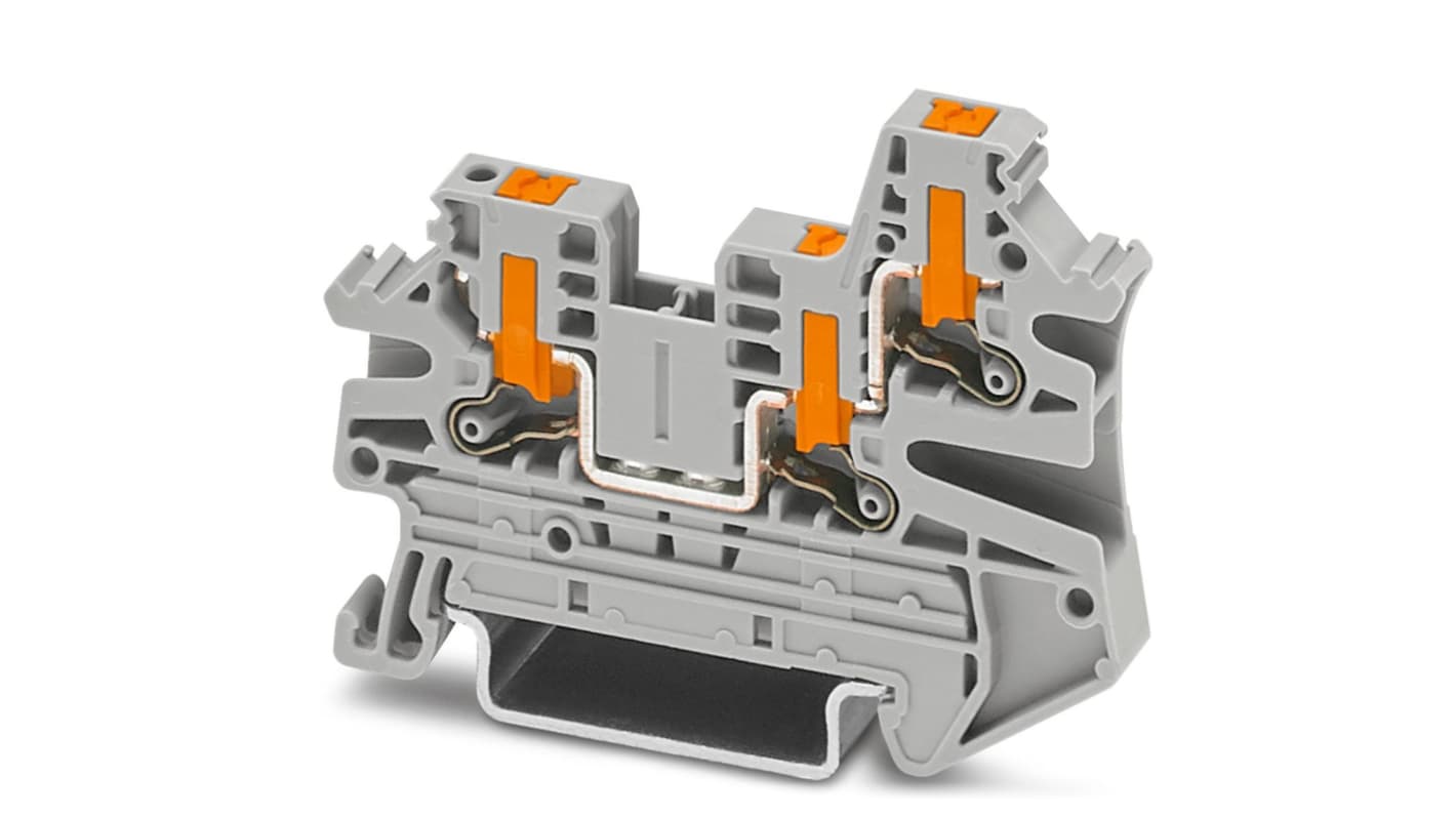 1078966 | Phoenix Contact PTV Series Grey Feed Through Terminal Block ...