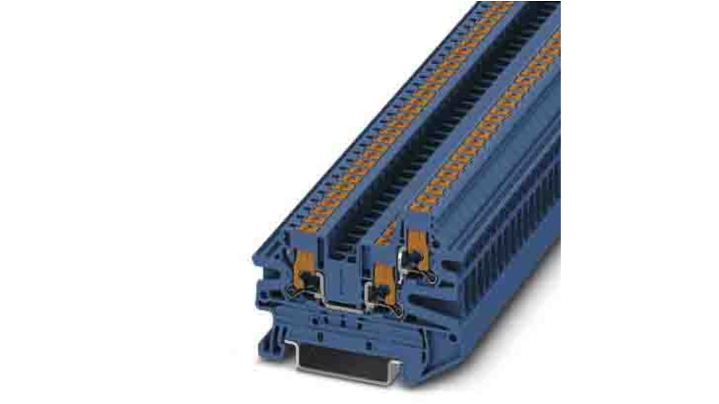 Phoenix Contact PTV Series Blue Feed Through Terminal Block, 0.14 → 2.5mm², Single-Level, Push In Termination,