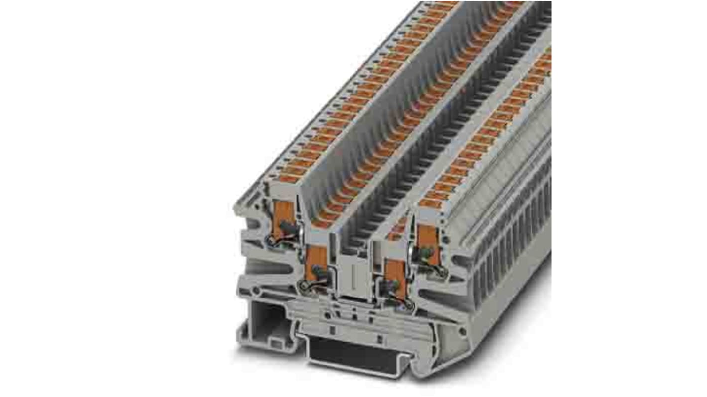 Phoenix Contact PTV Series Grey Feed Through Terminal Block, 0.14 → 2.5mm², Single-Level, Push In Termination,