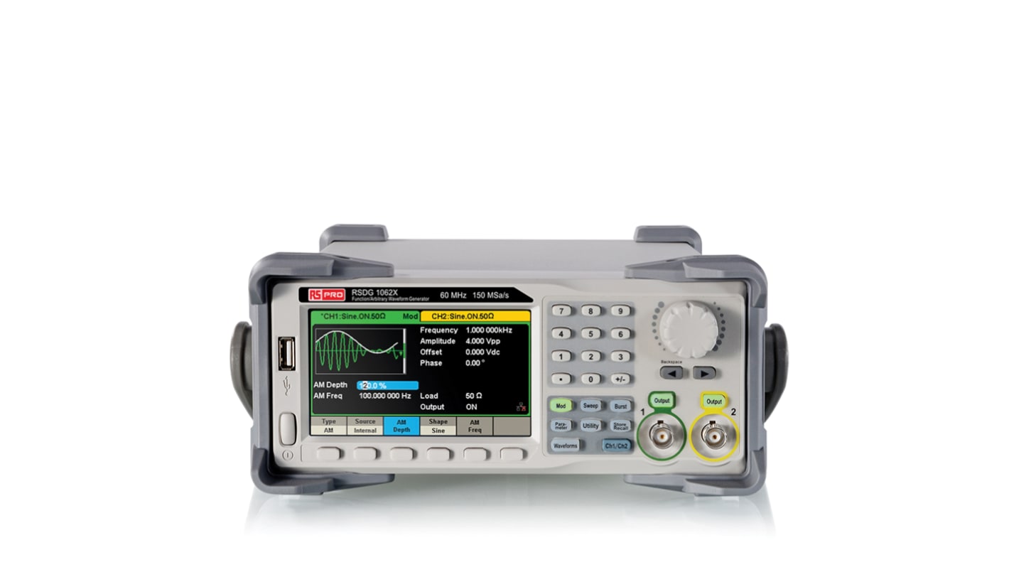 RS PRO SDG1062X Arbitrary Waveform Generator, 60MHz Max