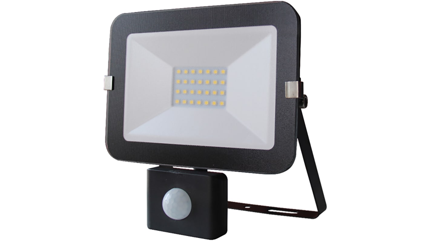 RS PRO, Security Floodlight, 20 W, 1800 lm, IP65 PIR, 220 → 240 V ac