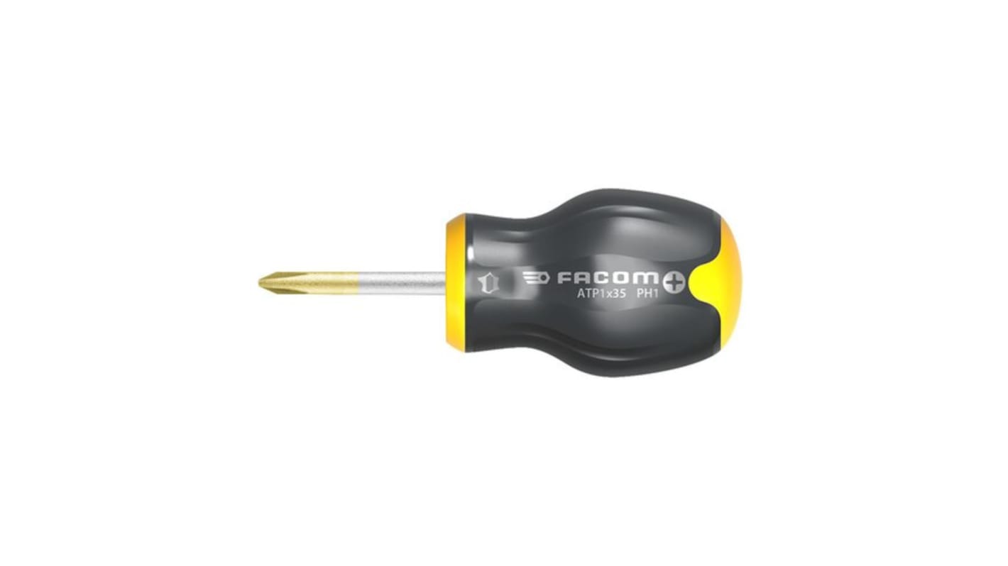 Facom Phillips Stubby Screwdriver, PH1 Tip, 35 mm Blade