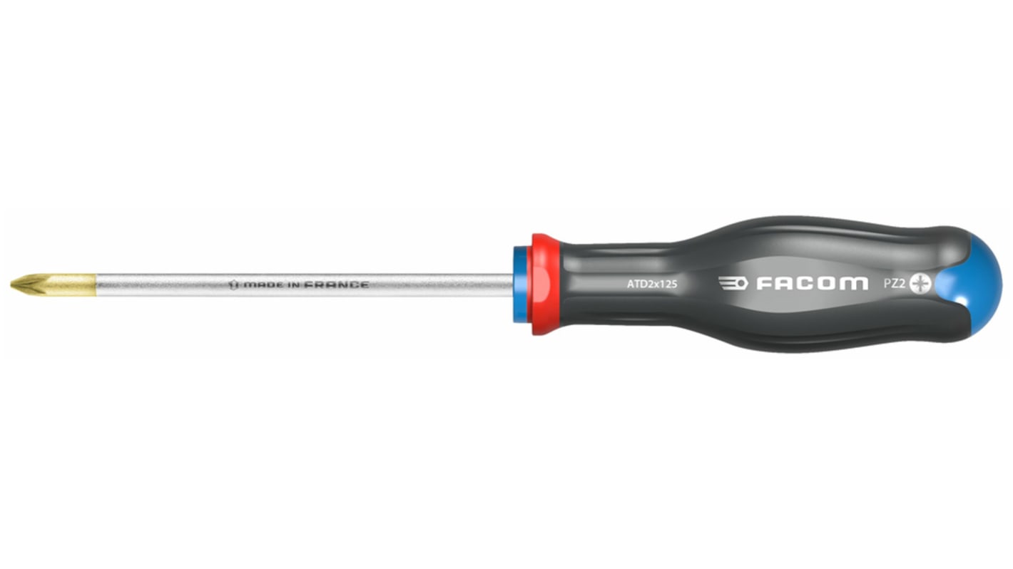 Facom Pozidriv Screwdriver, PZ2 Tip, 125 mm Blade