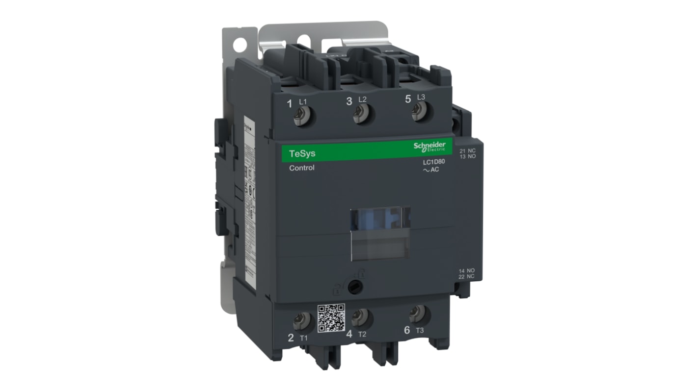 Schneider Electric LC1D Series Contactor, 230 V ac Coil, 3-Pole, 125 A, 37 kW, 3NO, 300 V dc, 690 V ac