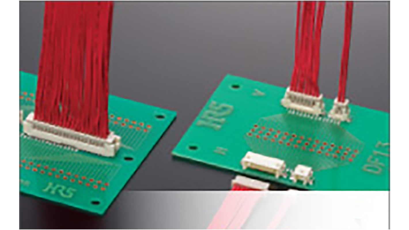 Hirose DF13 Series Straight Through Hole PCB Header, 4 Contact(s), 1.25mm Pitch, 1 Row(s), Shrouded