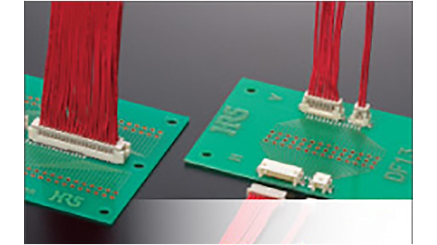 Hirose DF13 Series Straight Through Hole PCB Header, 8 Contact(s), 1.25mm Pitch, 1 Row(s), Shrouded