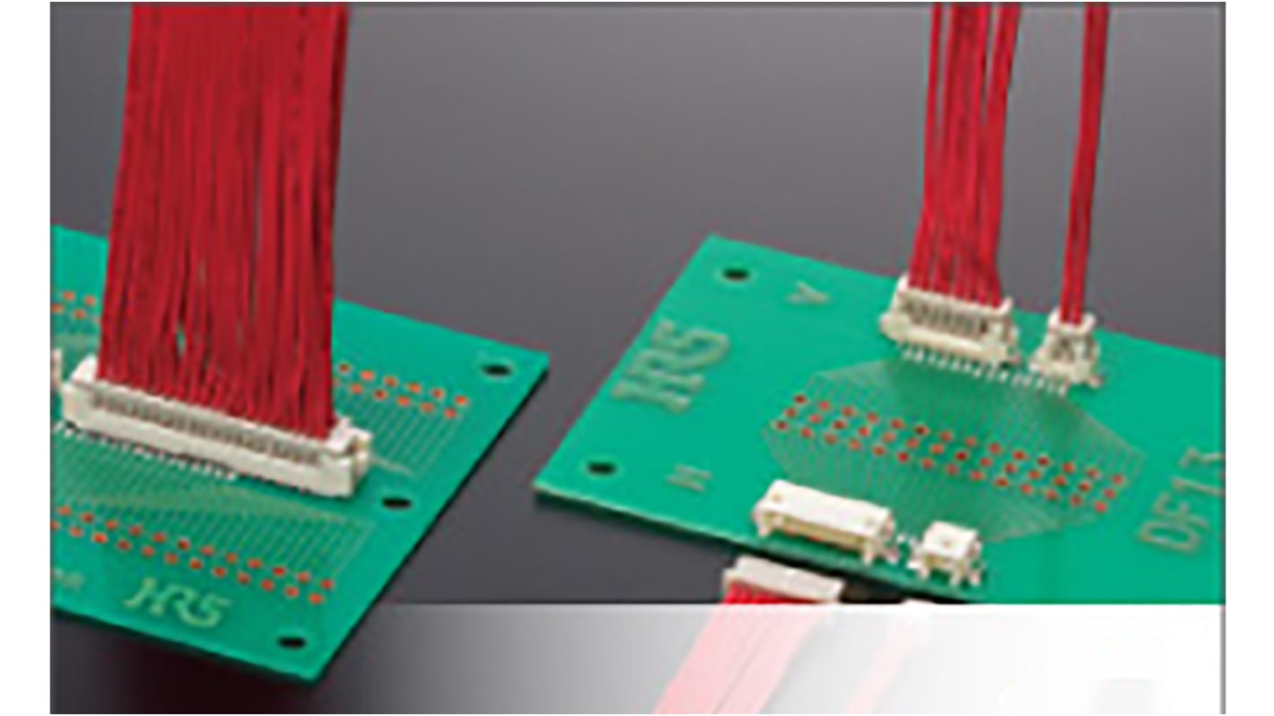 Hirose DF13 Series Straight Through Hole PCB Header, 10 Contact(s), 1.25mm Pitch, 1 Row(s), Shrouded