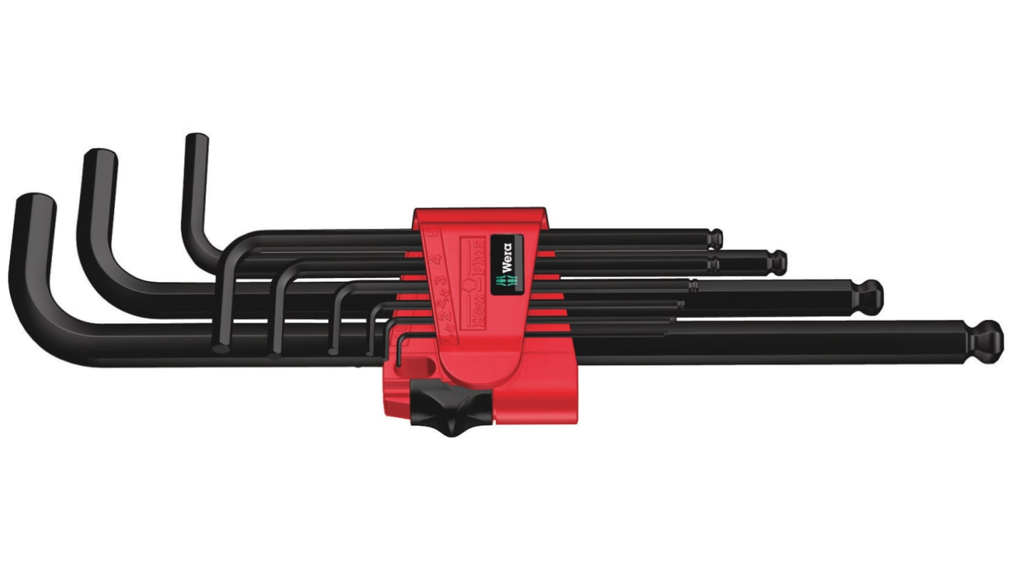 05073596001 Wera 9 piece L Shape Metric Hex Key Set, 1.5 → 10mm RS