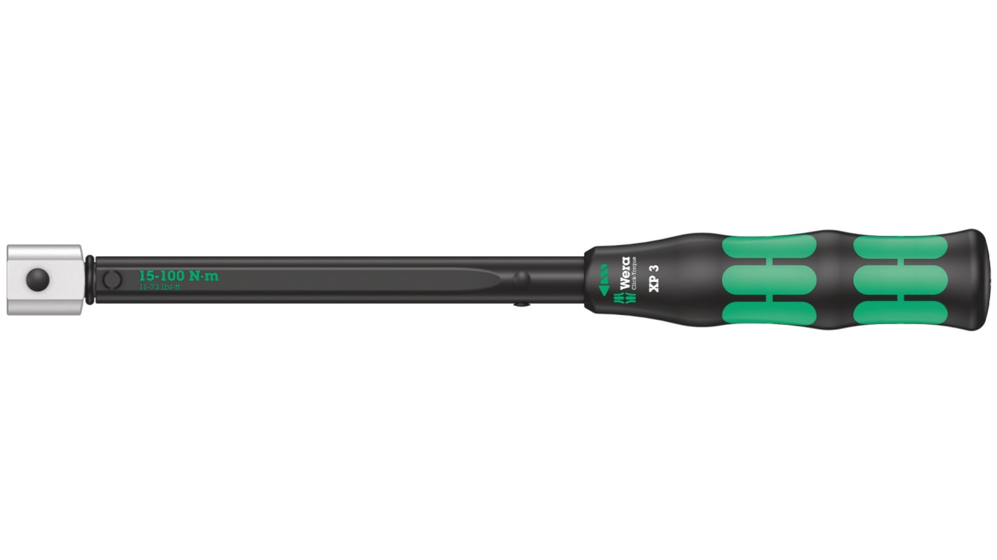 Wera Click-Torque XP 3 Click Torque Wrench, 15 → 100Nm, Square Drive, 9 x 12mm Insert