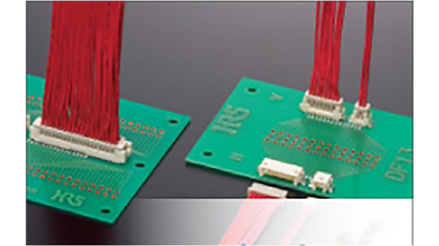 Hirose DF13 Series Straight Through Hole PCB Header, 13 Contact(s), 1.25mm Pitch, 1 Row(s), Shrouded