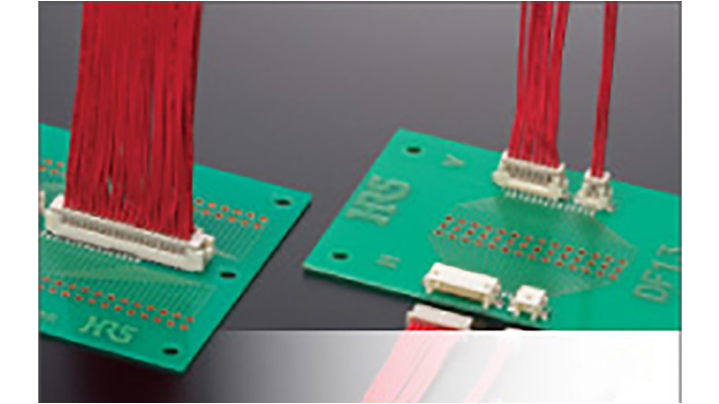 Hirose DF13 Series Right Angle Surface Mount PCB Header, 7 Contact(s), 1.25mm Pitch, 1 Row(s), Shrouded