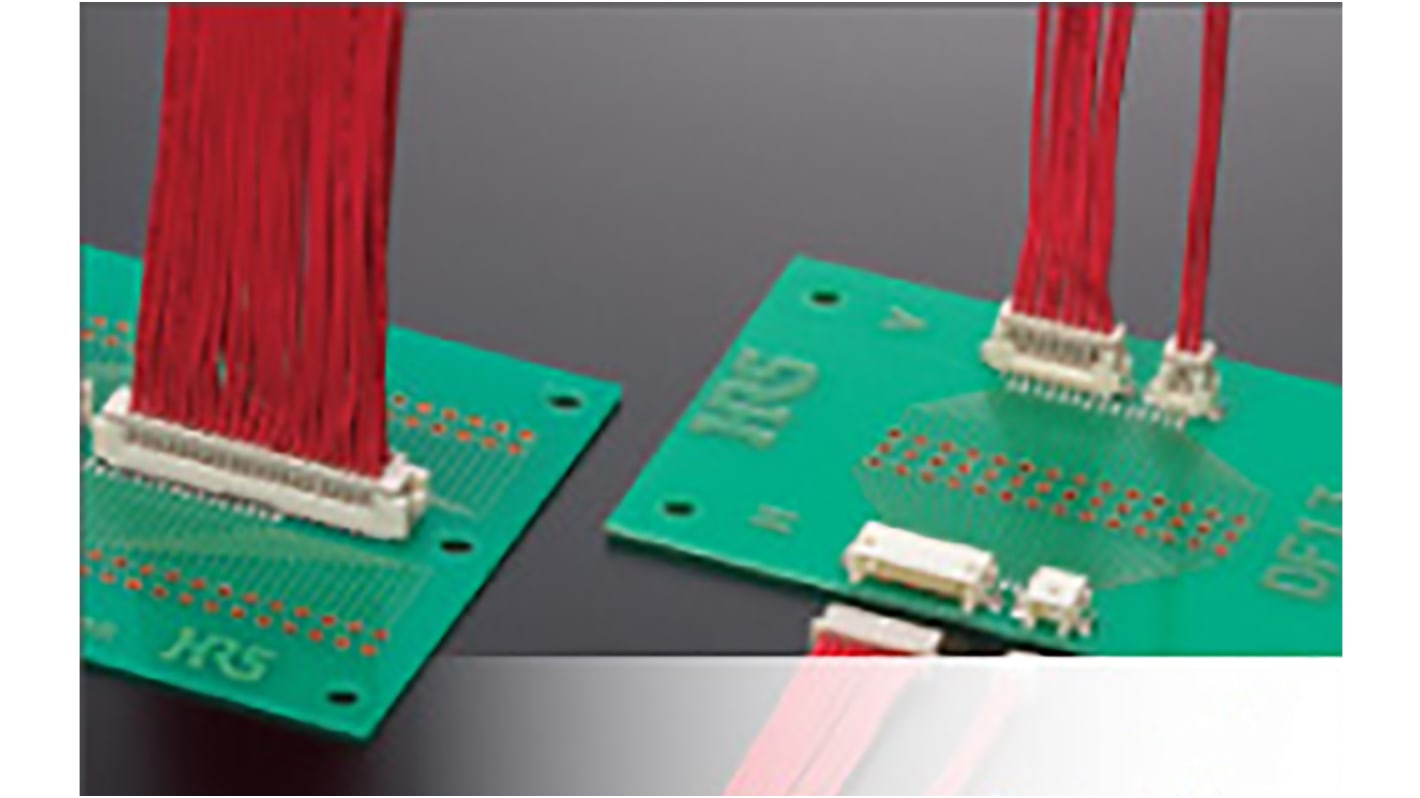 Hirose DF13 Series Straight Through Hole PCB Header, 15 Contact(s), 1.25mm Pitch, 1 Row(s), Shrouded