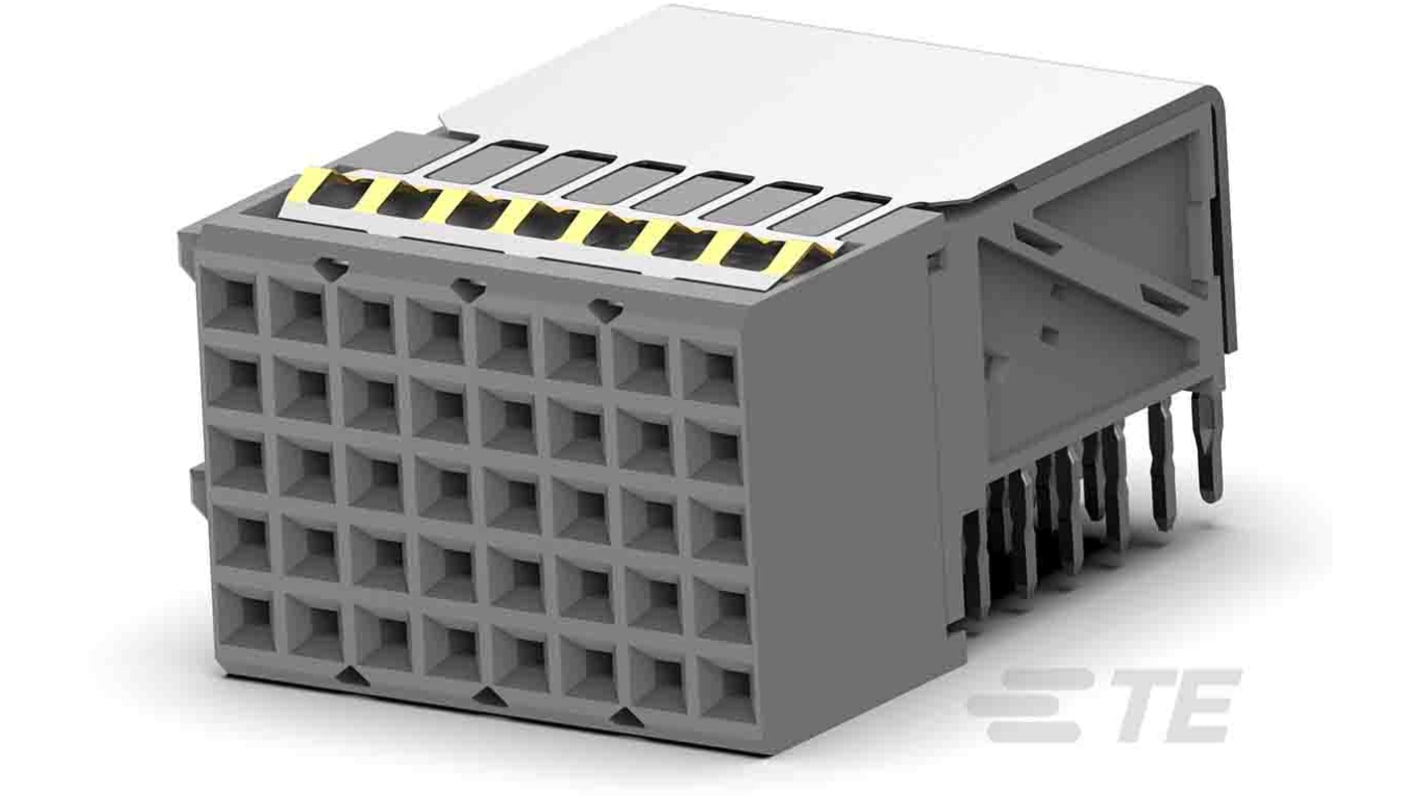 Connettore backplane TE Connectivity serie Z-PACK HM Femmina, 40 vie, 5 file, passo 2mm, a A pressione Montaggio con