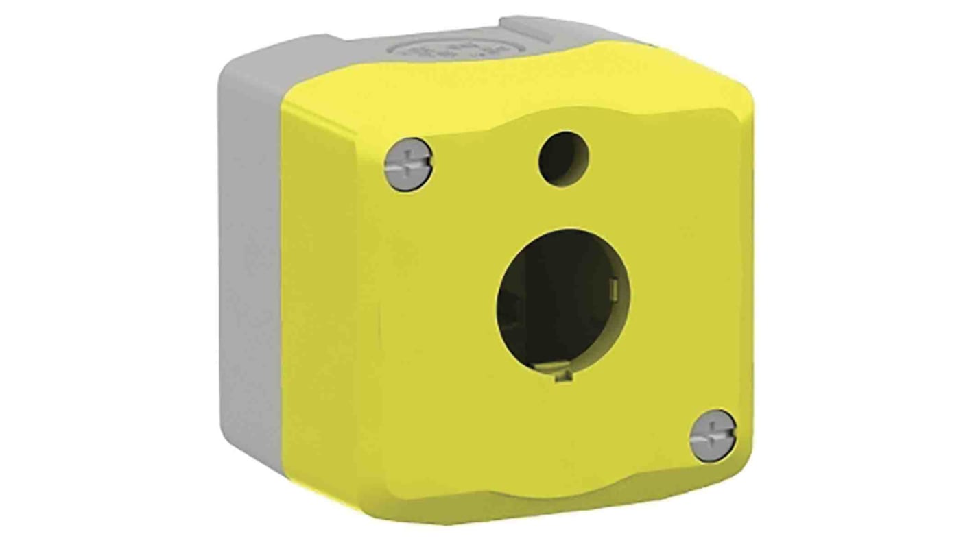 Schneider Electric Yellow PC Harmony XALK Control Station Enclosure - 1 Hole 22mm Diameter