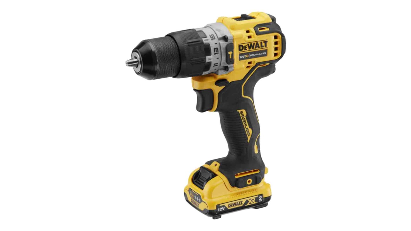 Taladro combinado DeWALT a batería Li-Ion de 12V 2Ah con 2 baterías, Enchufe UK