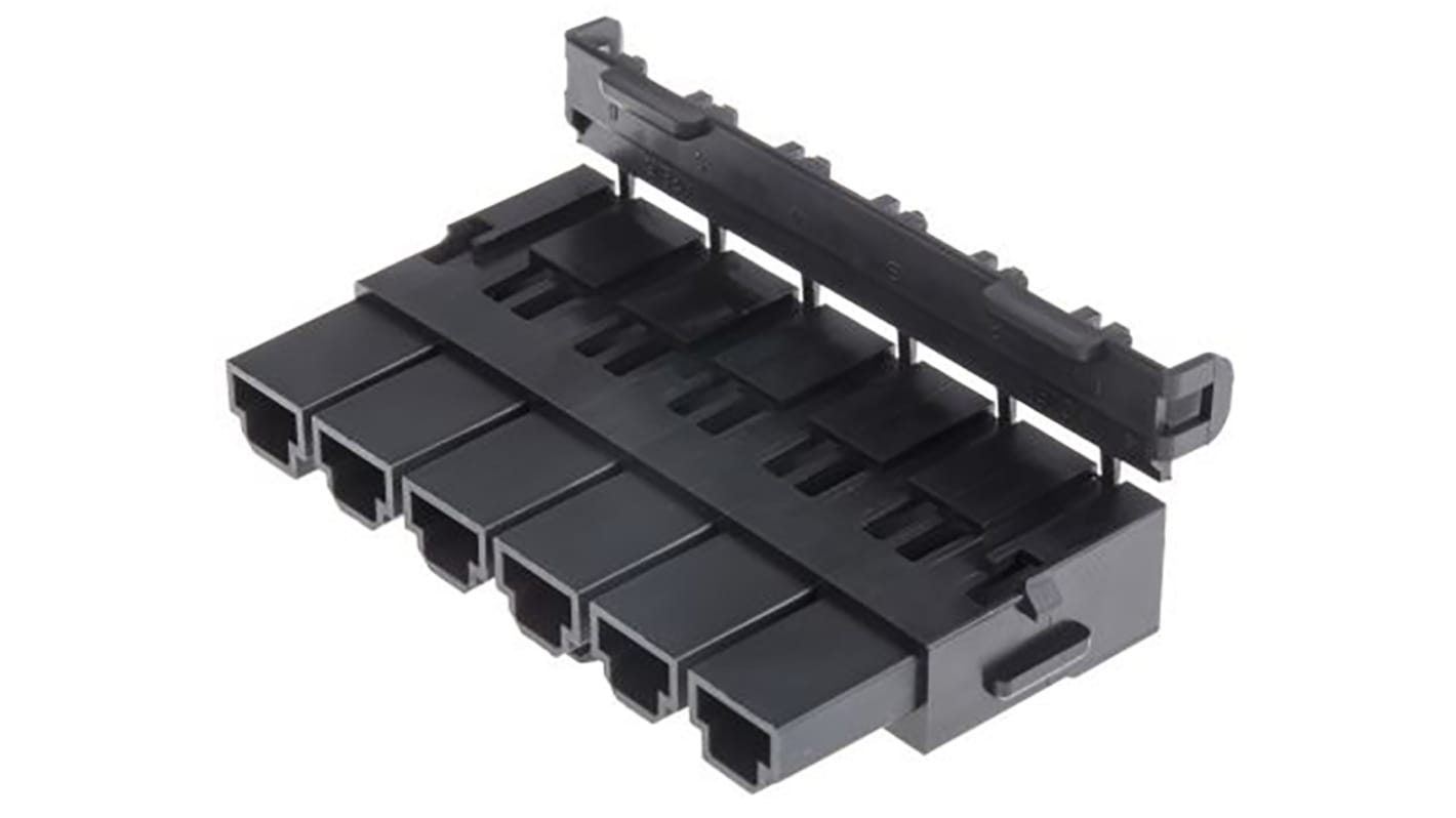 Corpo connettore Molex Femmina, 6 vie, 2 file, passo 10mm