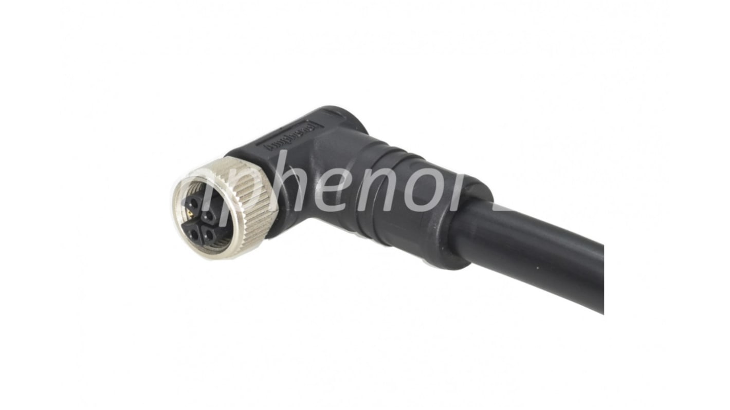 Cable de conexión Amphenol Industrial, con. A M12, 5 polos, con. B Sin terminación, 63,0 V, 16,0 A, IP68