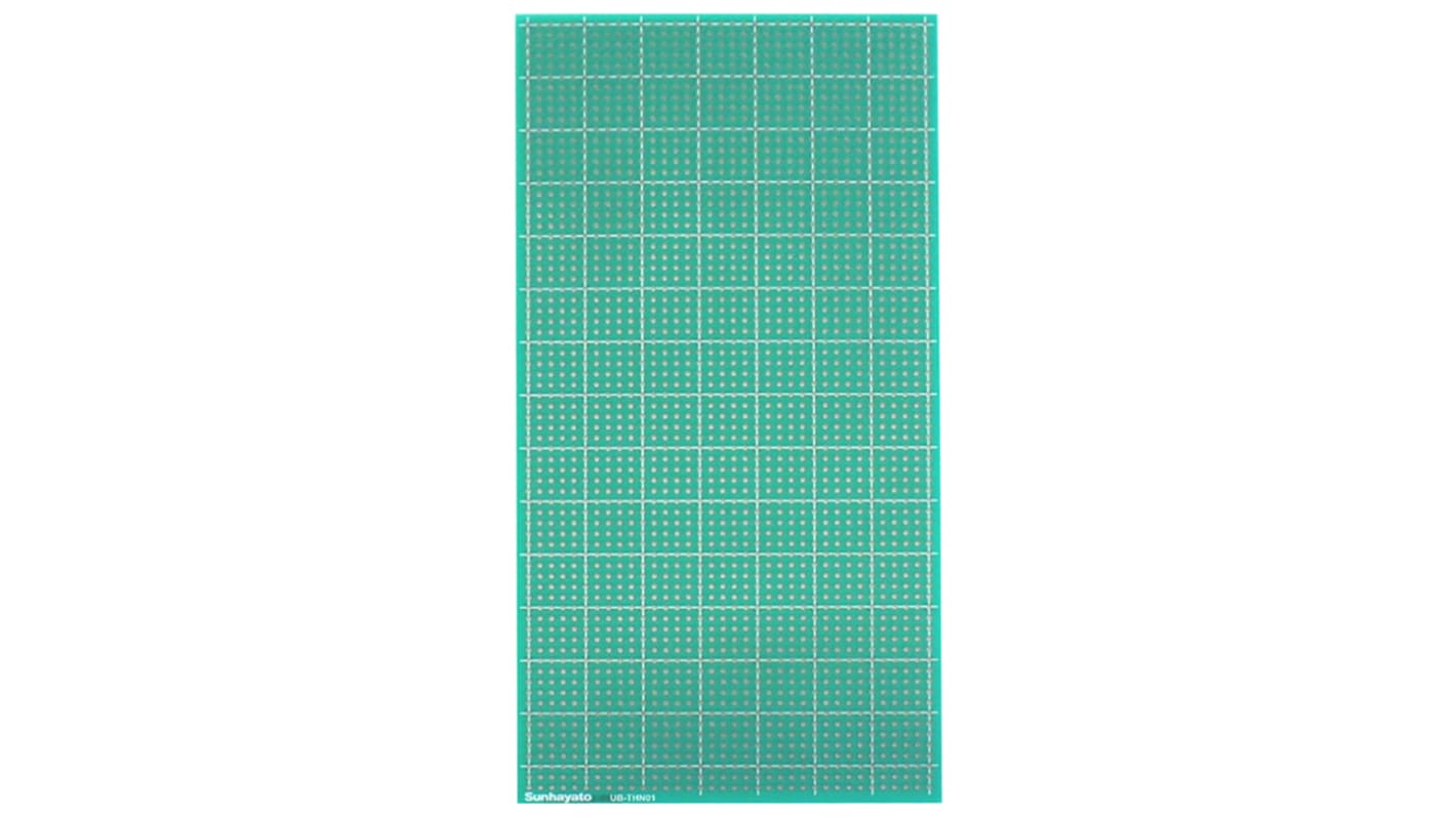 Sunhayato Lochrasterplatine 2, Raster 2.54mm, PCB-Bohrung 1mm, 190 x 95 x 0.4mm 0.4mm Epoxidfaserverstärktes Glas FR4