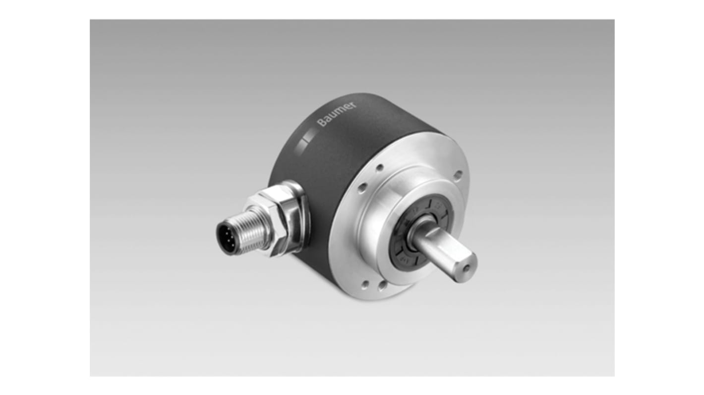 Encoder absoluto Baumer serie EAM580, 6000rpm máx., interfaz Analógico de 4-20 mA, con Conector M12, 14 → 30 V