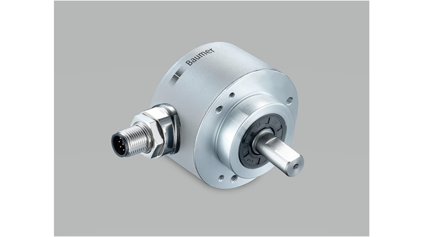 Encoder absoluto Baumer serie EAM580, 6000rpm máx., interfaz CANOpen, con Conector M12, 10→ 30 vc.c., IP65