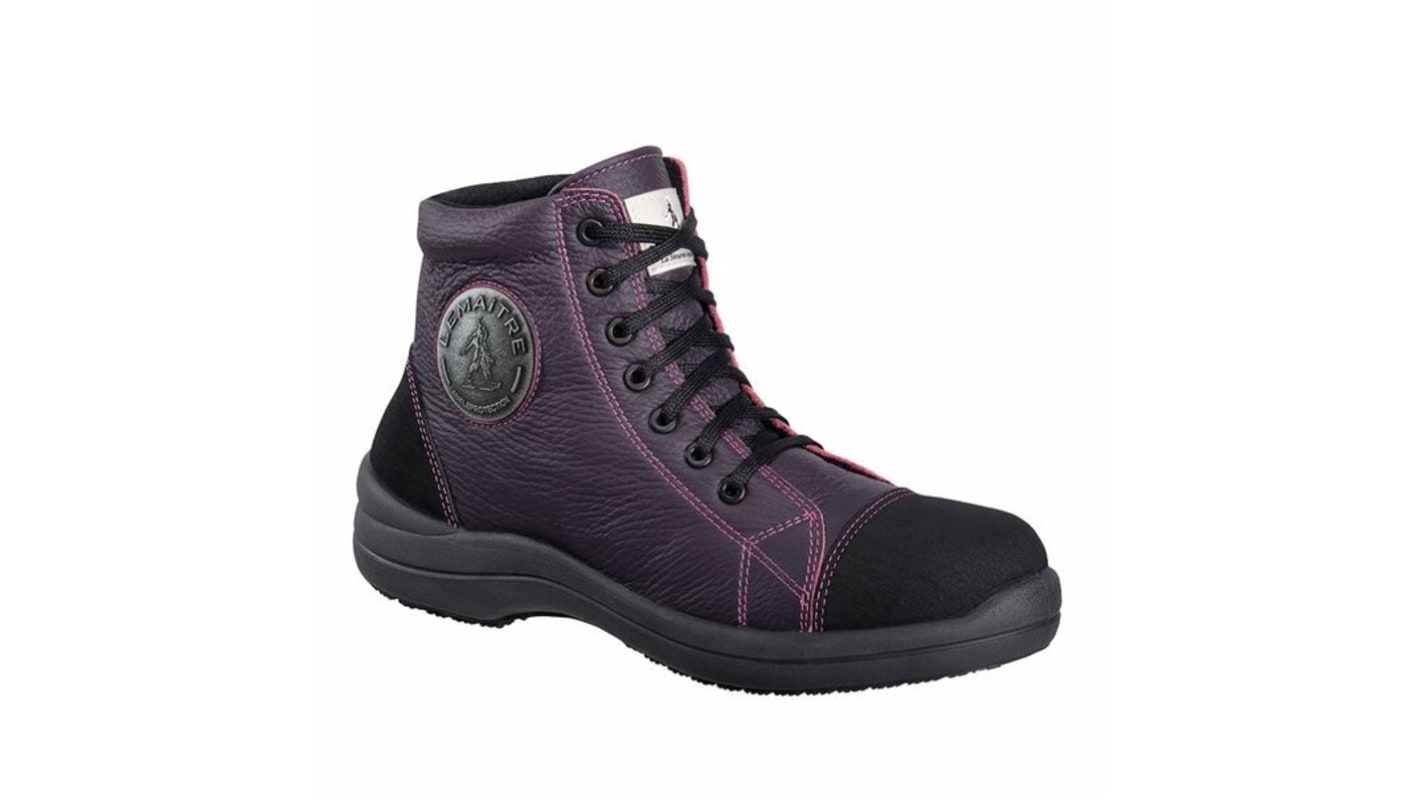 Zapatos de seguridad LEMAITRE SECURITE, serie LIBERT de color Negro, púrpura, talla 38, S3 SRC