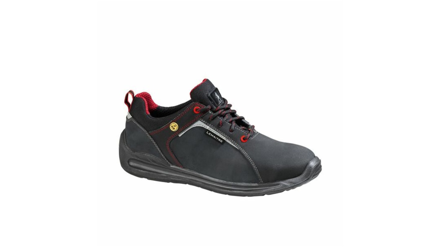 LEMAITRE SECURITE SUPER X Unisex Black, Grey, Red Stainless Steel  Toe Capped Safety Trainers, UK 2.5, EU 35