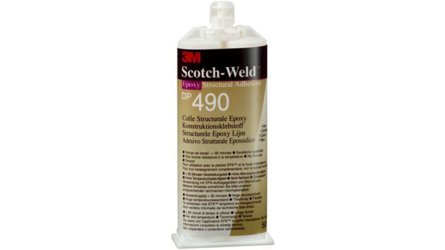 Adesivo epossidico 3M Scotch-Weld DP490, col. Nero, Doppia cartuccia da 50 ml