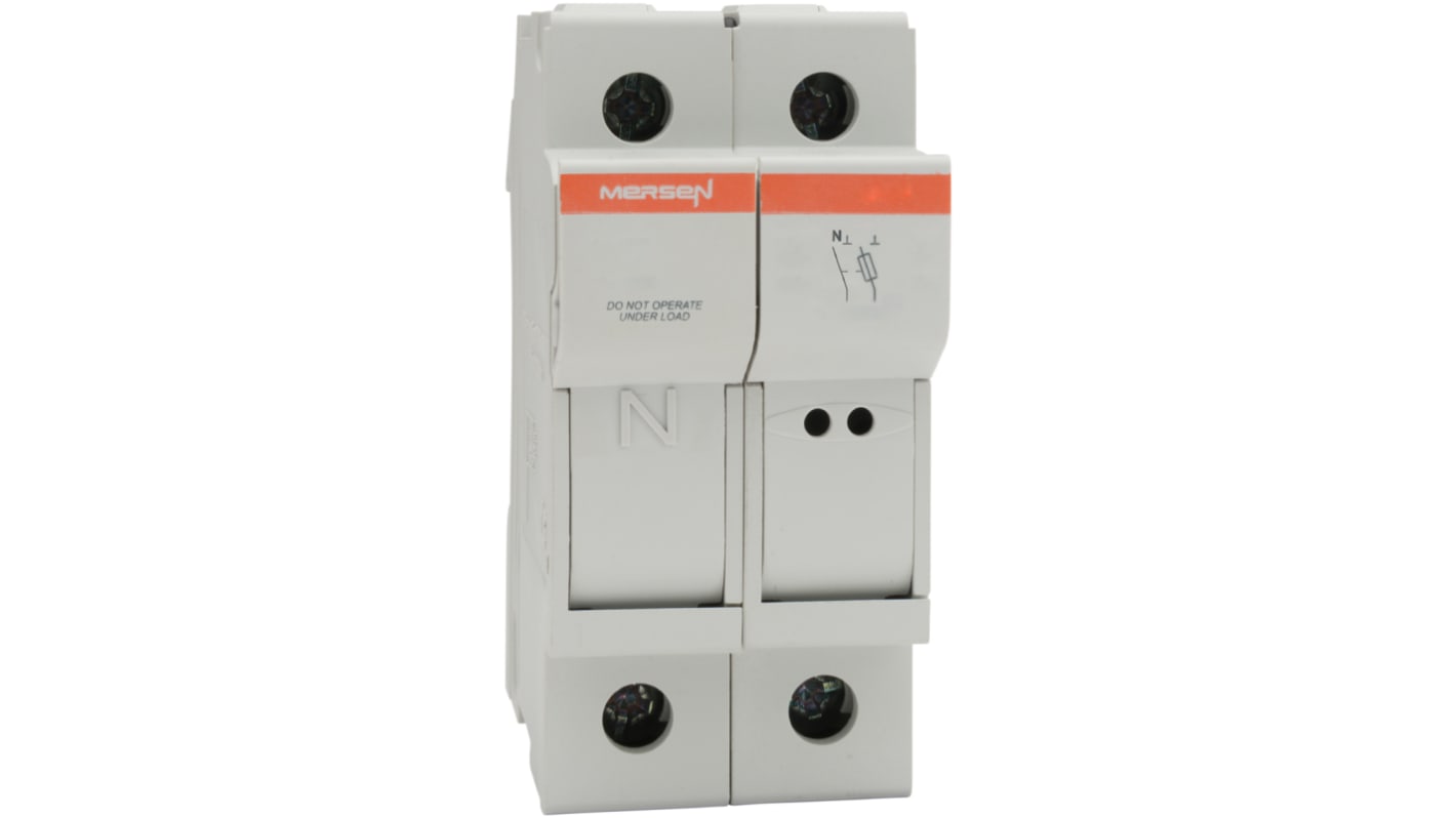 Mersen Skinnemonteret sikringsholder, 25A Nej Modulostar, passer til 8 x 31mm sikring 400V ac