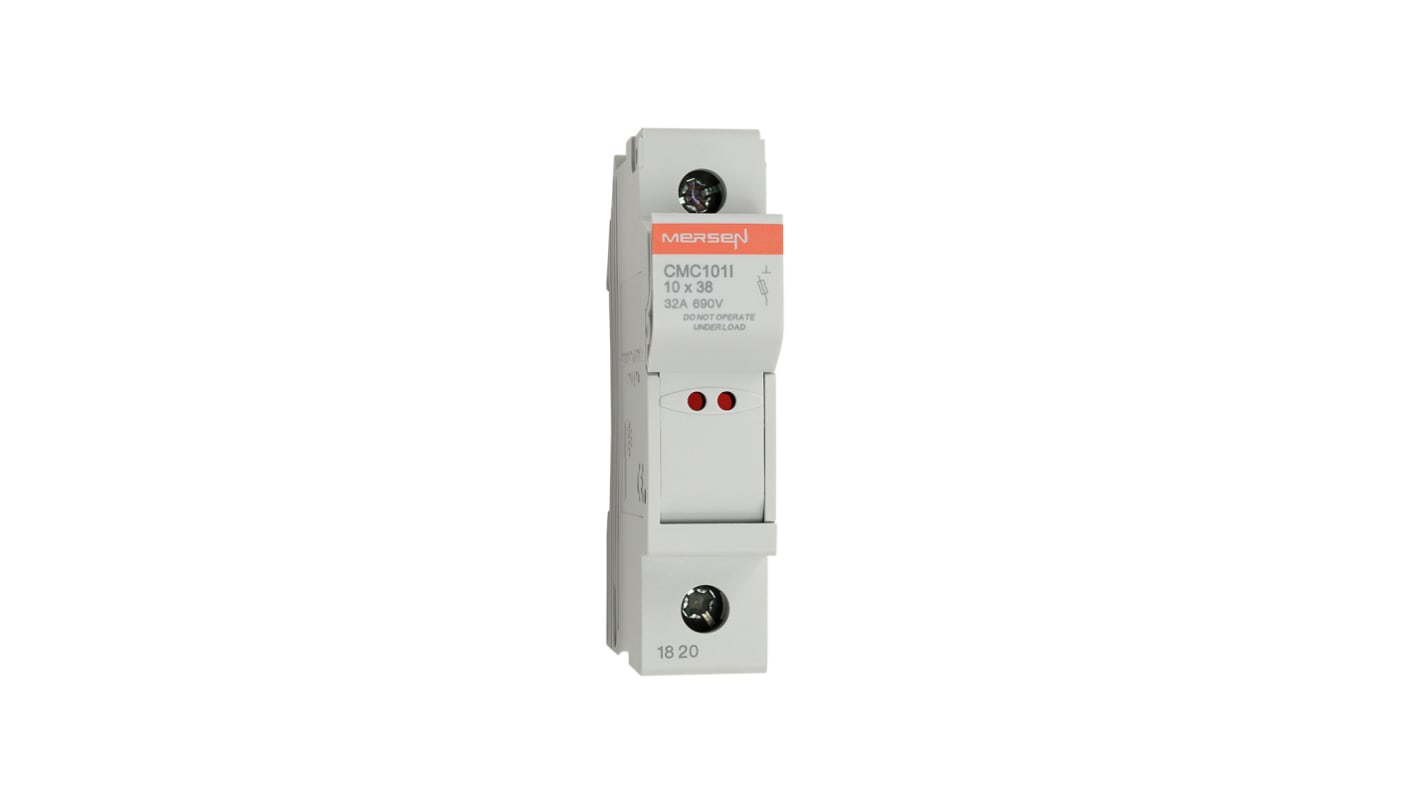 Mersen Sicherungshalter für Hutschienenmontage Modulostar für 10 x 38mm Sicherungen 32A 690V ac, Serie CMC10 1P-polig