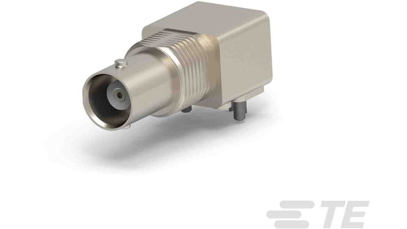 TE Connectivity, jack Through Hole BNC Connector, 50Ω, Solder Termination, Right Angle Body