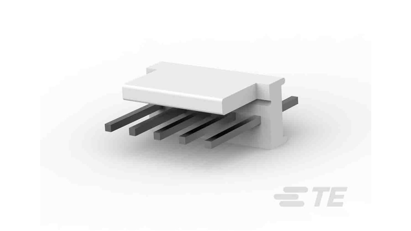 TE Connectivity MTA-100 Series Straight Through Hole Pin Header, 5 Contact(s), 2.54mm Pitch, 1 Row(s), Unshrouded